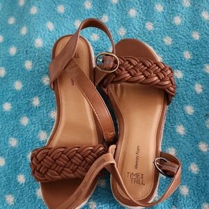 Time and Tru Tan Braided Sandals